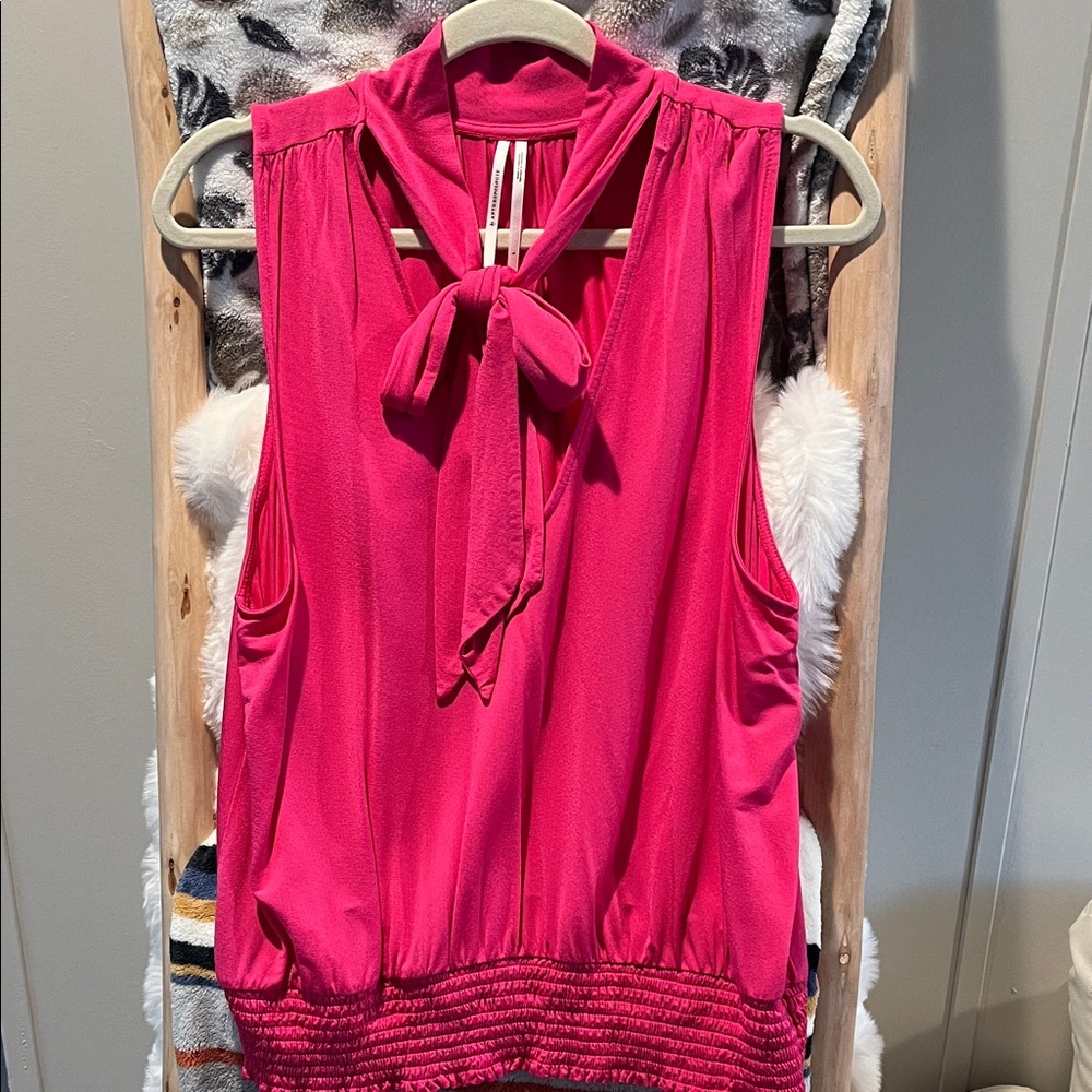Anthropologie Fuchsia Tie-Neck Sleeveless Camisole